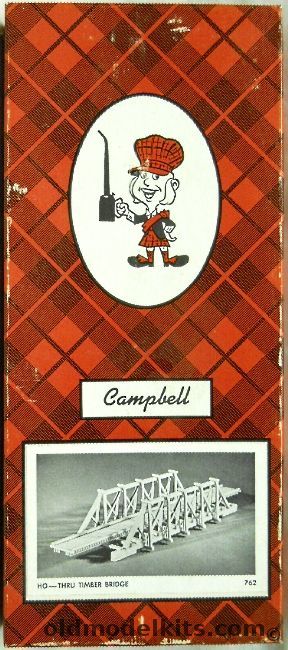 Campbell 1/87 Thru Timber Bridge - HO Scale Craftsman Kit, 762 plastic model kit
